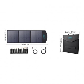 Choetech foldable solar charger 120W 1 x USB Type C / 1 x USB Type A (SC008 NEW)