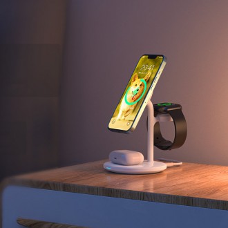 Choetech Induction Charger (MagSafe Compatible) Stand for iPhone, Apple Watch, AirPods white (T585-F)