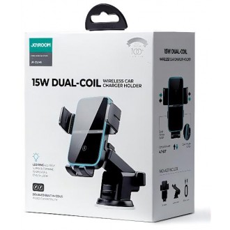[RETURNED ITEM] JoyroomJR-ZS246 Dual-Coil Wireless Car Charger Holder (Dashboard)-Black