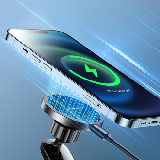 Držák do auta Joyroom s 15W bezdrátovou nabíječkou Qi (kompatibilní s MagSafe) černý (JR-ZS240)