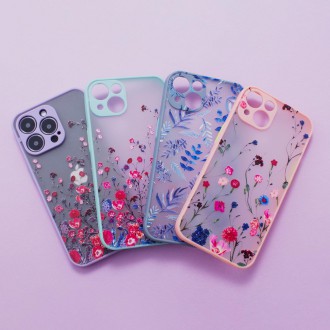 Design Case for iPhone 12 Pro Max flower case light blue