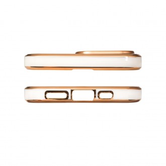 Lighting Color Case for Xiaomi Redmi Note 11 Pro gel cover with gold frame white