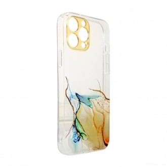 Marble Case for iPhone 13 Pro Max Gel Cover Orange Marble