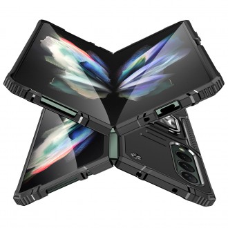 Pouzdro Wozinsky Ring Armor pro Samsung Galaxy Z Fold 4 pancéřový kryt magnetický držák kroužek černý