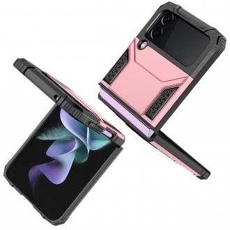 Wozinsky Ring Armor pro Samsung Galaxy Z Flip 4 pancéřové pouzdro magnetický držák prsten růžové zlato