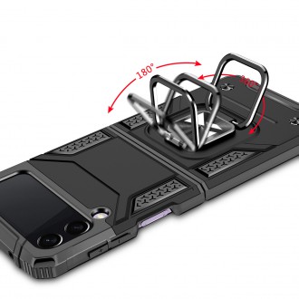 Wozinsky Ring Armor pro Samsung Galaxy Z Flip 4 pancéřové pouzdro magnetický držák prsten růžové zlato