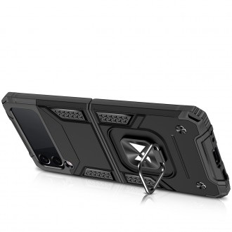 Wozinsky Ring Armor pro Samsung Galaxy Z Flip 4 pancéřové pouzdro magnetický držák prsten růžové zlato
