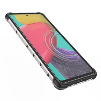 Honeycomb case armored cover with a gel frame for Samsung Galaxy M53 5G transparent