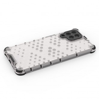 Honeycomb case armored cover with a gel frame for Samsung Galaxy M53 5G transparent