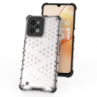 Honeycomb case armored cover with a gel frame Realme C31 transparent