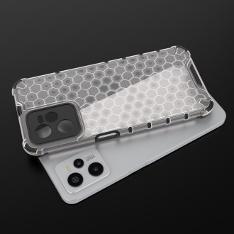 Honeycomb case armored cover with a gel frame Realme C35 transparent