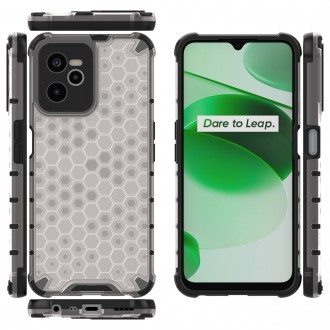 Honeycomb case armored cover with a gel frame Realme C35 transparent