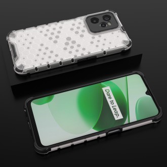 Honeycomb case armored cover with a gel frame Realme C35 transparent