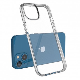 Pouzdro Spring Case pro iPhone 14 silikonový kryt s rámečkem světle růžový