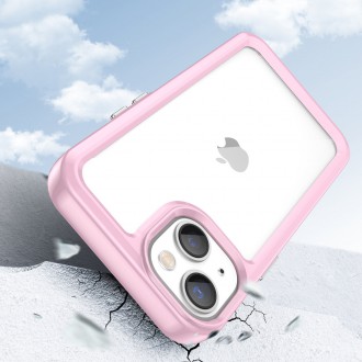 Outer Space Case iPhone 14 hard cover with a gel frame pink