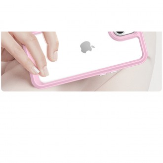Outer Space Case iPhone 14 hard cover with a gel frame pink