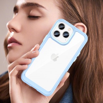 Outer Space Case iPhone 14 Pro hard cover with a gel frame blue