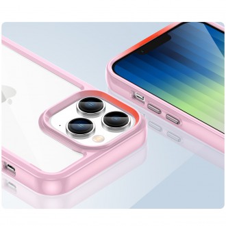 Outer Space Case iPhone 14 Pro hard cover with a gel frame pink