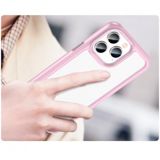 Outer Space Case iPhone 14 Pro Max hard cover with a gel frame pink