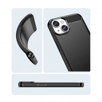 Carbon Case for iPhone 14 Plus flexible gel back cover black