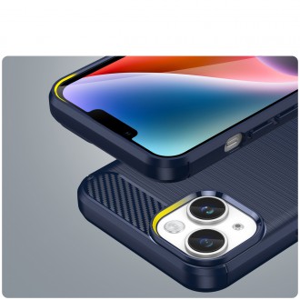 Carbon Case for iPhone 14 Plus flexible gel back cover blue