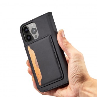 Magnet Card Case pouzdro pro iPhone 14 flip cover stojánek na peněženku černý