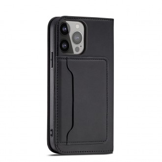 Magnet Card Case pouzdro pro iPhone 14 flip cover stojánek na peněženku černý