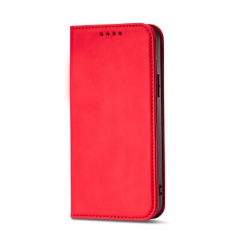 Magnet Card Case pouzdro na iPhone 14 Plus flip cover stojánek na peněženku červený
