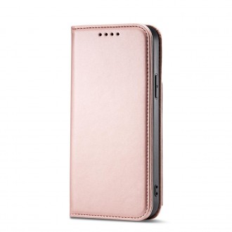 Pouzdro Magnet Card Case pro iPhone 14 Plus flip cover stojánek na peněženku růžové