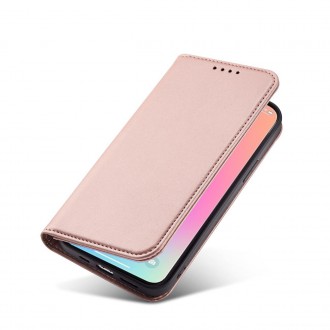 Pouzdro Magnet Card Case pro iPhone 14 Plus flip cover stojánek na peněženku růžové