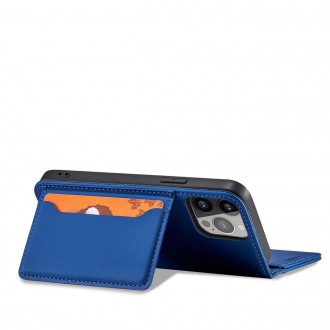 Magnet Card Case pouzdro pro iPhone 14 Pro flip cover stojánek na peněženku modrý