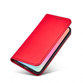 Magnet Card Case pouzdro na iPhone 14 Pro flip cover stojánek na peněženku červený