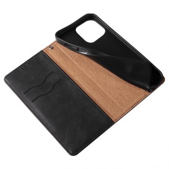Magnet Strap Case Case pro iPhone 14 Plus Flip Wallet Mini Lanyard Stand Black