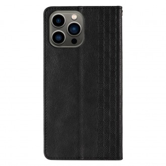 Pouzdro s magnetickým popruhem pro iPhone 14 Pro Flip Wallet Mini Lanyard Stand Black