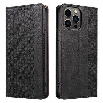 Pouzdro s magnetickým popruhem pro iPhone 14 Pro Flip Wallet Mini Lanyard Stand Black