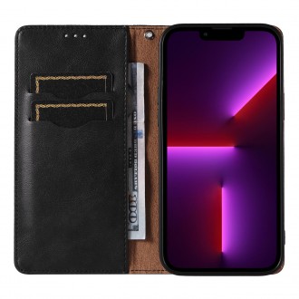 Pouzdro s magnetickým popruhem pro iPhone 14 Pro Flip Wallet Mini Lanyard Stand Black