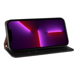 Pouzdro s magnetickým popruhem pro iPhone 14 Pro Flip Wallet Mini Lanyard Stand Black