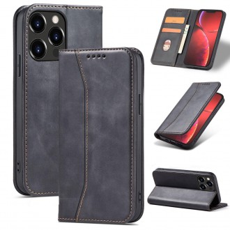 Pouzdro Magnet Fancy Case pro iPhone 14 flip cover stojánek na peněženku černý