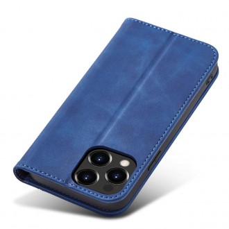 Magnet Fancy Case pouzdro pro iPhone 14 flip cover stojánek na peněženku modrý