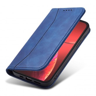 Magnet Fancy Case pouzdro pro iPhone 14 flip cover stojánek na peněženku modrý