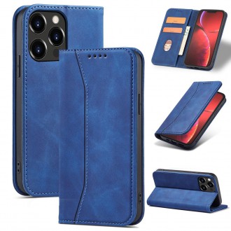 Magnet Fancy Case pouzdro pro iPhone 14 flip cover stojánek na peněženku modrý