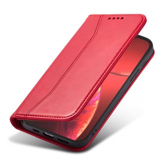 Pouzdro Magnet Fancy Case pro iPhone 14 flip cover stojánek na peněženku červený