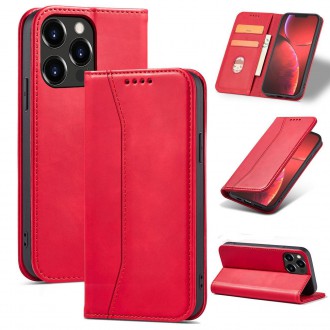 Pouzdro Magnet Fancy Case pro iPhone 14 flip cover stojánek na peněženku červený