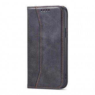 Pouzdro Magnet Fancy Case pro iPhone 14 Plus flip cover stojánek na peněženku černý