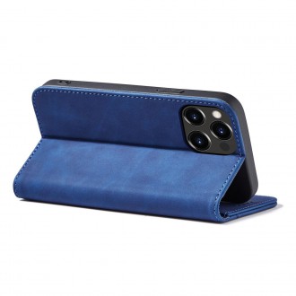 Pouzdro Magnet Fancy Case pro iPhone 14 Plus flip cover stojánek na peněženku modrý