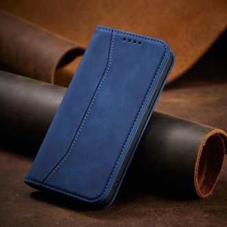 Pouzdro Magnet Fancy Case pro kryt iPhone 14 Pro Max s vyklápěcím stojánkem na peněženku modré