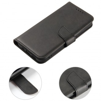 Magnet Case elegant case cover with a flap and stand function iPhone 14 black