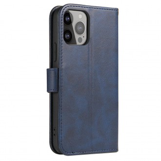 Magnet Case elegant case cover with a flap and stand function iPhone 14 blue