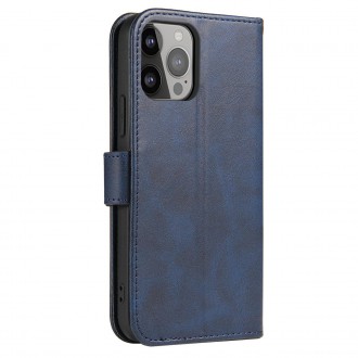 Magnet Case elegant case cover with a flap and stand function for iPhone 14 Max blue