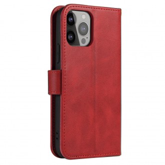 Magnet Case elegant case cover with a flap and stand function for iPhone 14 Max red
